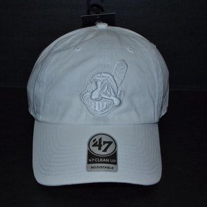 Cleveland Indians Chief Wahoo MLB Strapback Hat ‘47 White Discontinued Cap H029